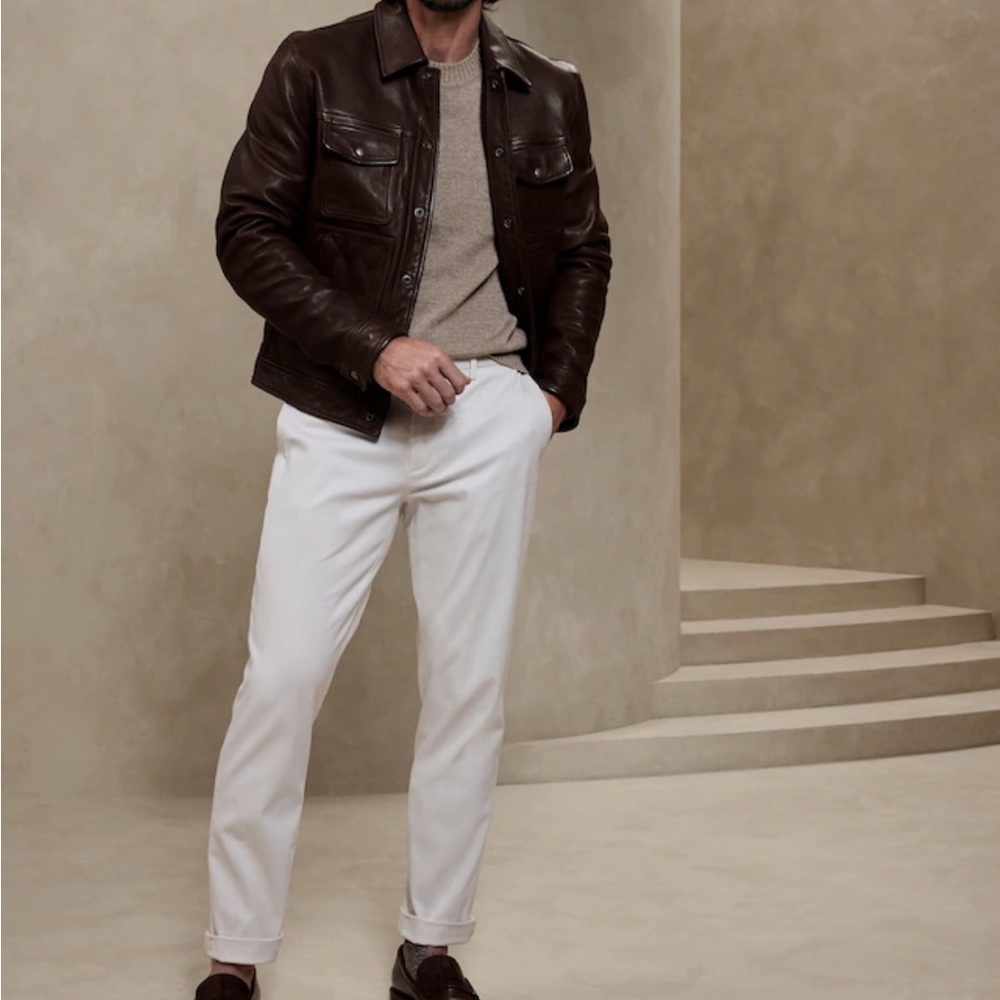Men’s BRAND NEW BANANA REPUBLIC Alto Trucker Genuine Leather Jacket